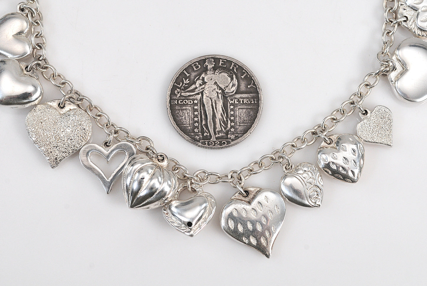 Signed Sterling Silver “My Strawberry’s Heart” Charm Necklace