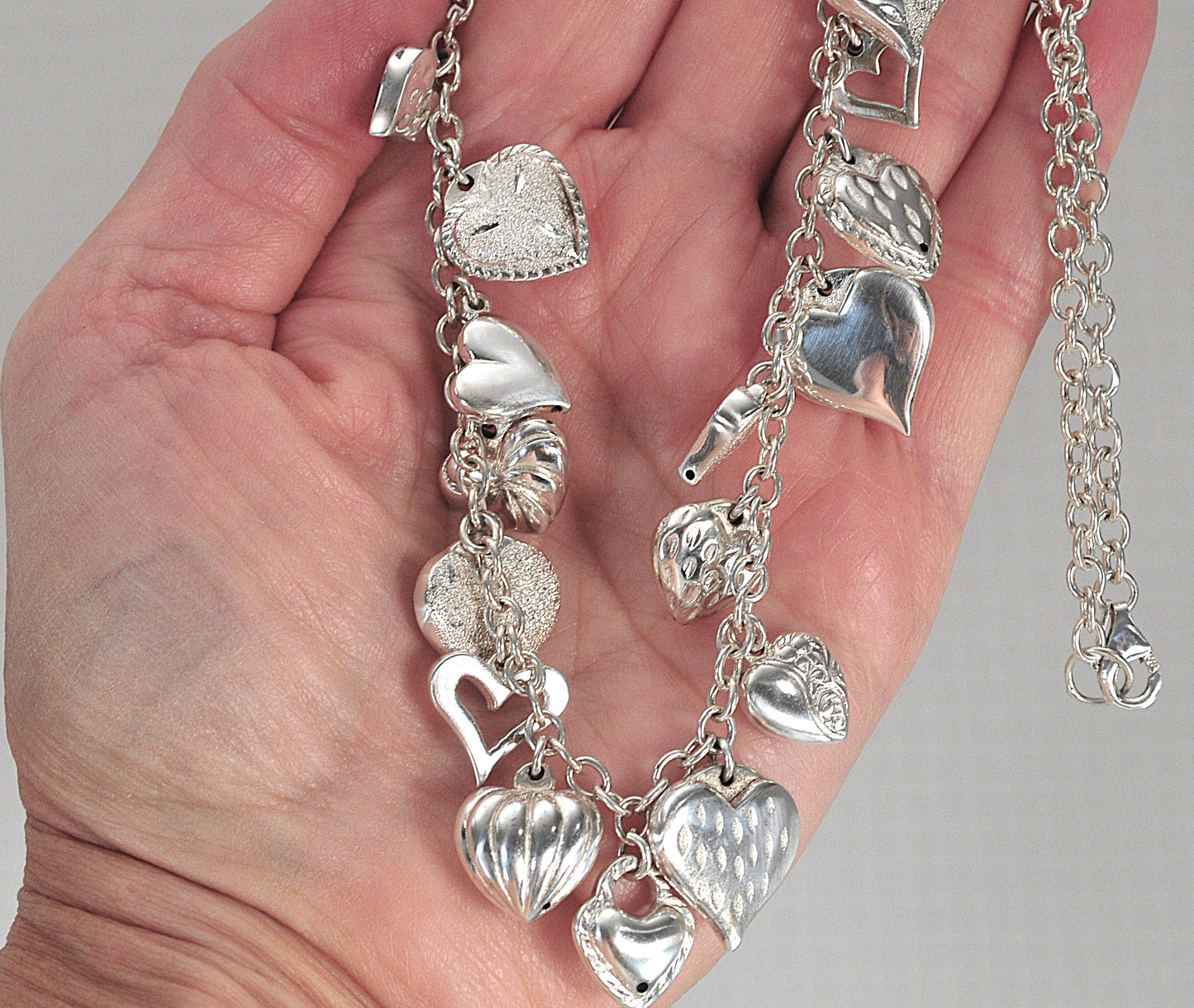 Signed Sterling Silver “My Strawberry’s Heart” Charm Necklace