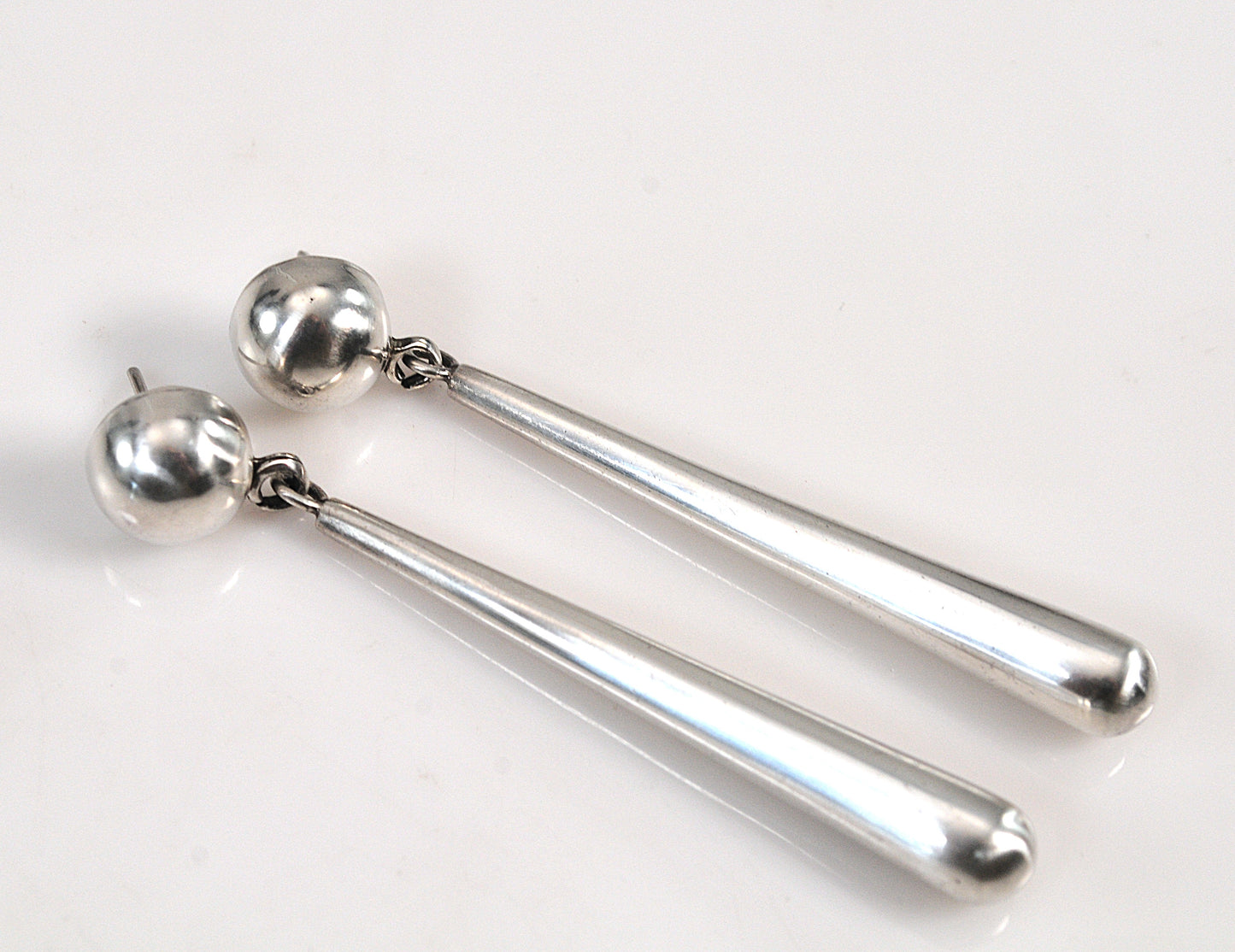 LONG Taxco Sterling Silver Statement Earrings