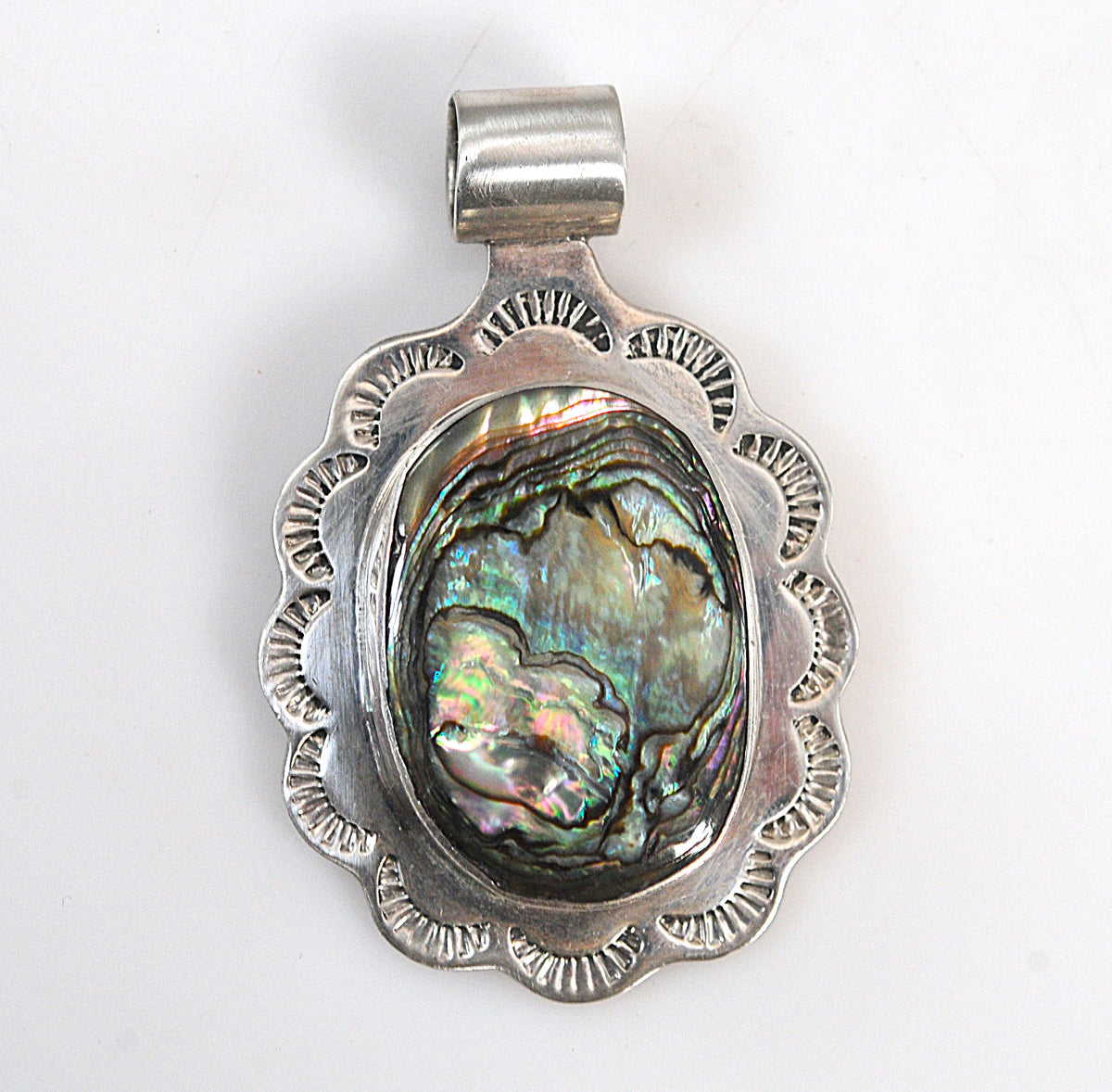 ATI Sterling Silver Abalone Slider Pendant