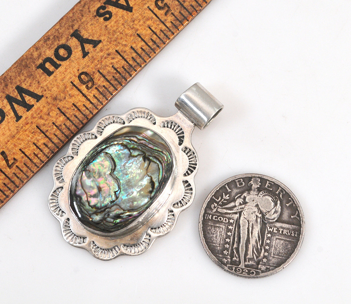 ATI Sterling Silver Abalone Slider Pendant