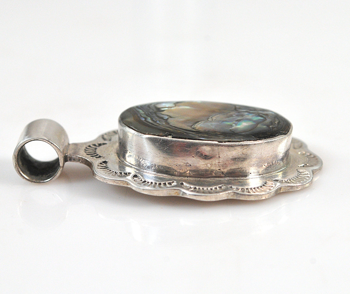 ATI Sterling Silver Abalone Slider Pendant