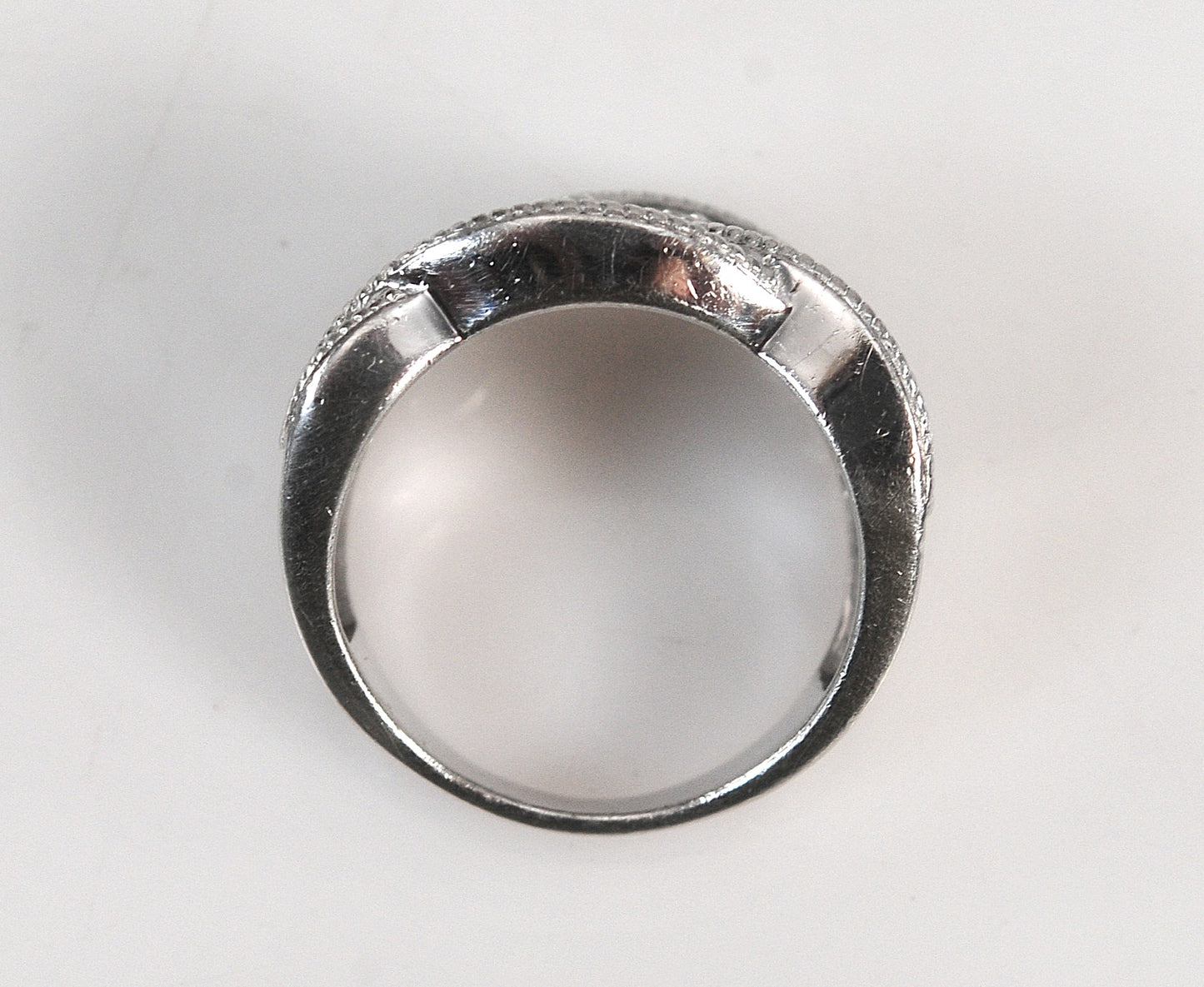 Signed Sterling Silver Diamond Ring