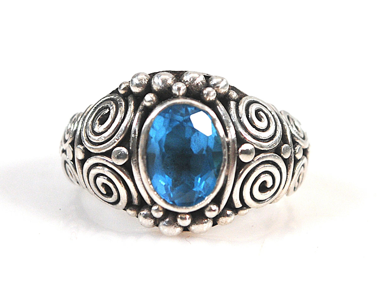 Suarti Sterling Silver Blue Topaz Ring