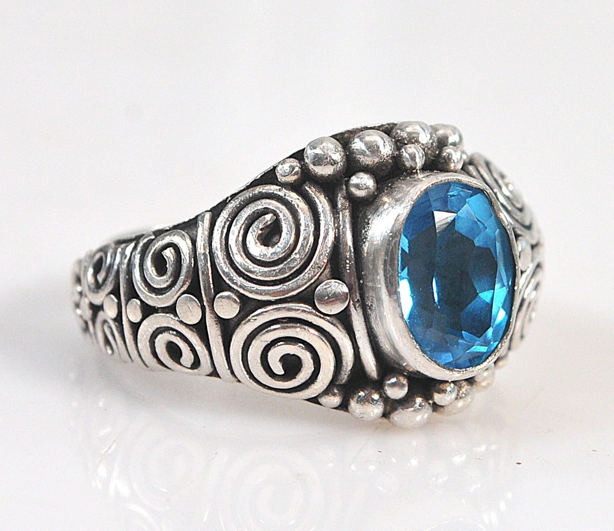 Suarti Sterling Silver Blue Topaz Ring