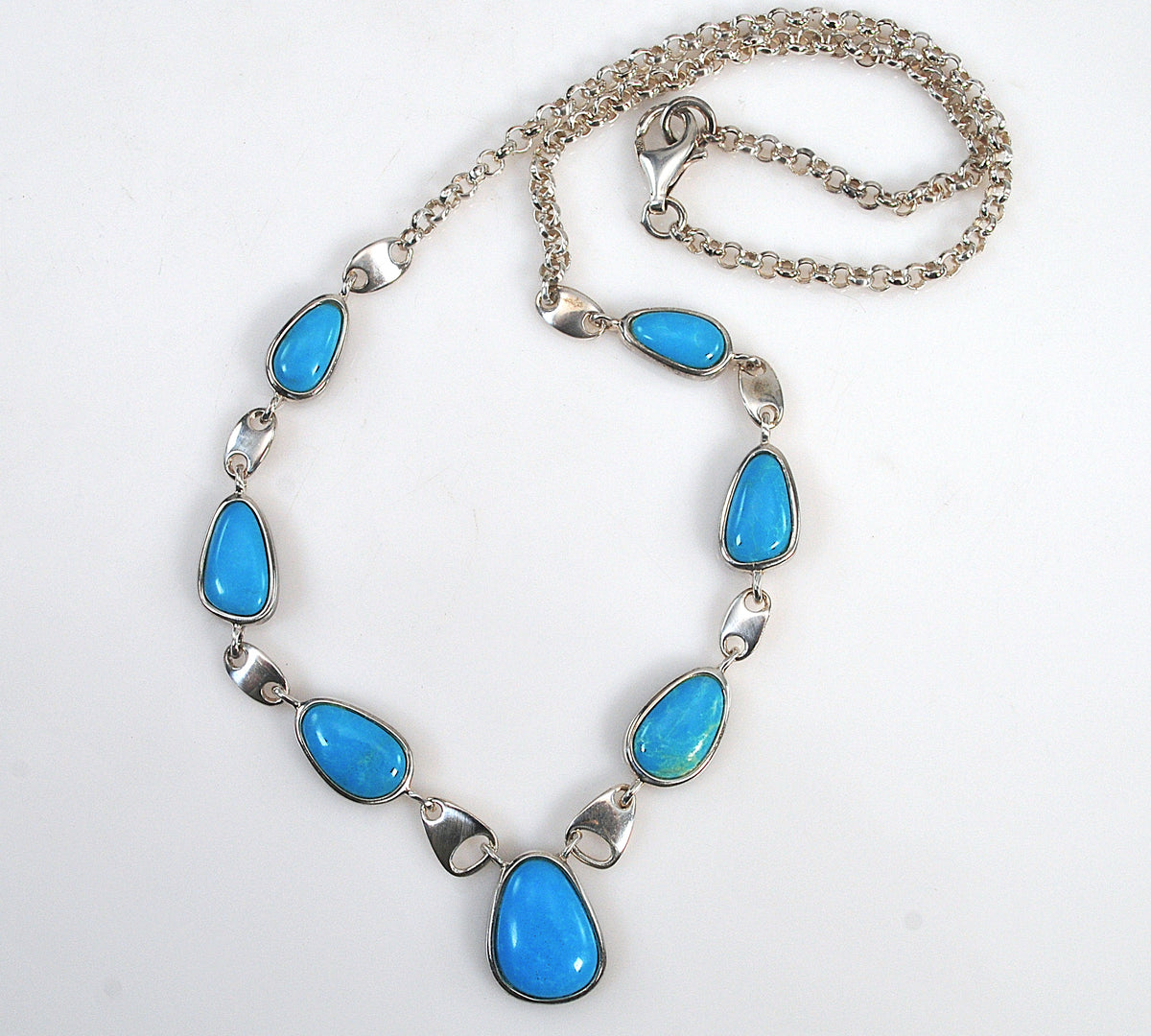 Whitney Kelly Sterling Silver Turquoise Bib Necklace