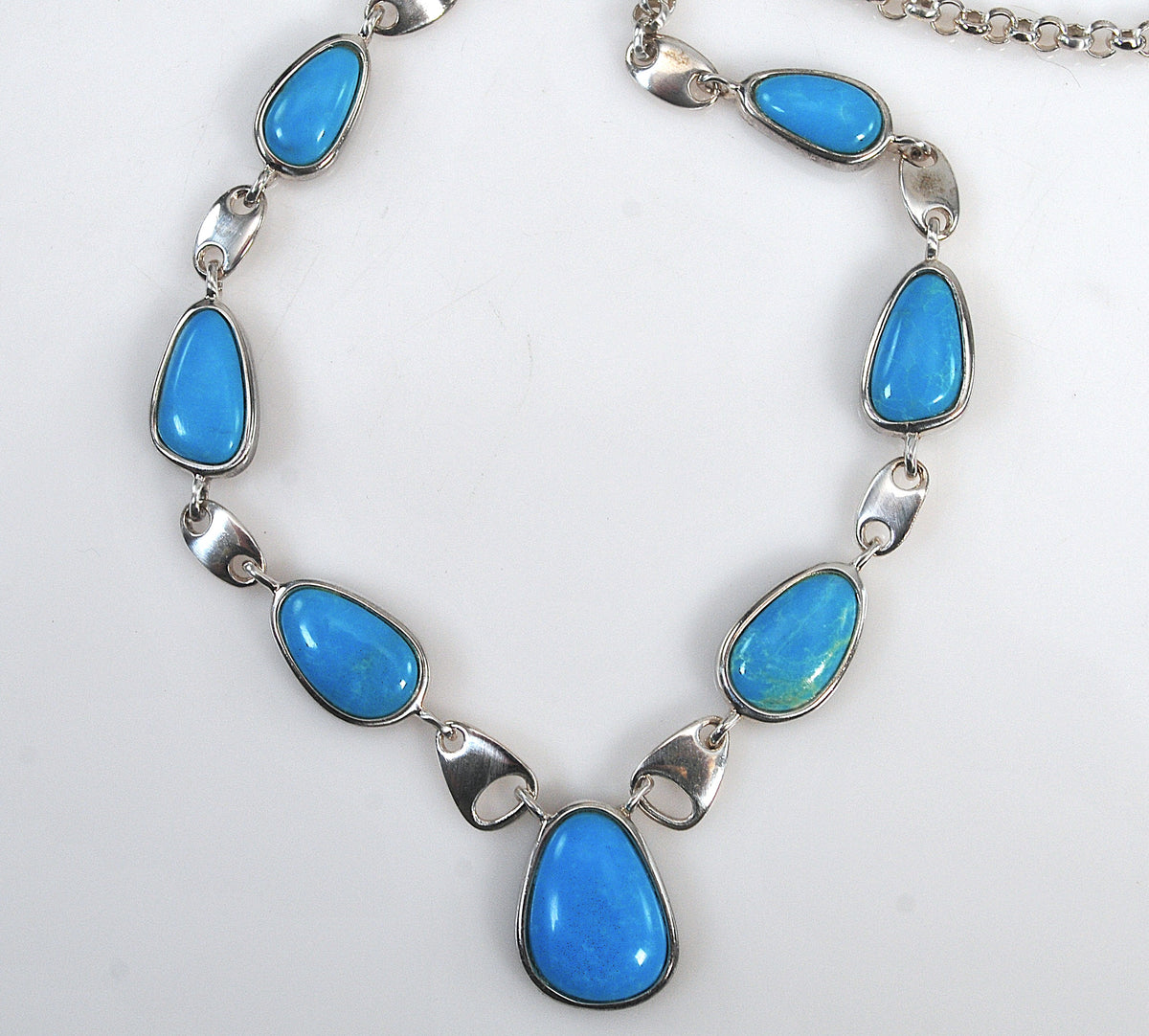 Whitney Kelly Sterling Silver Turquoise Bib Necklace