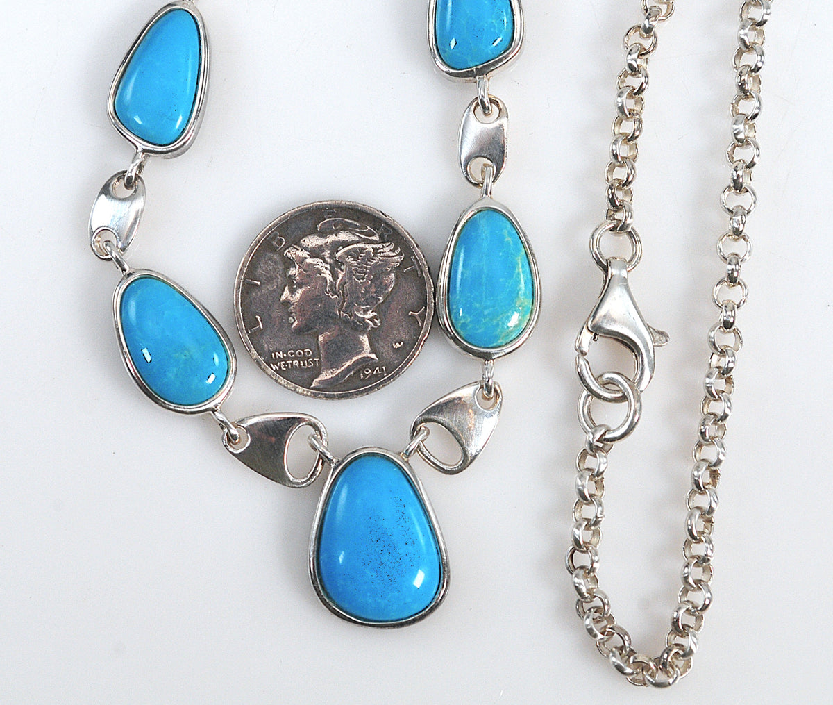 Whitney Kelly Sterling Silver Turquoise Bib Necklace