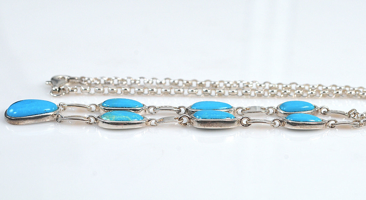 Whitney Kelly Sterling Silver Turquoise Bib Necklace