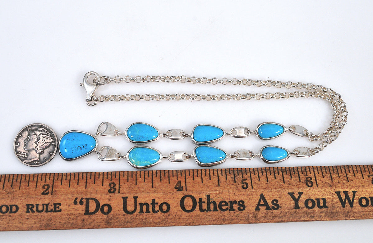 Whitney Kelly Sterling Silver Turquoise Bib Necklace