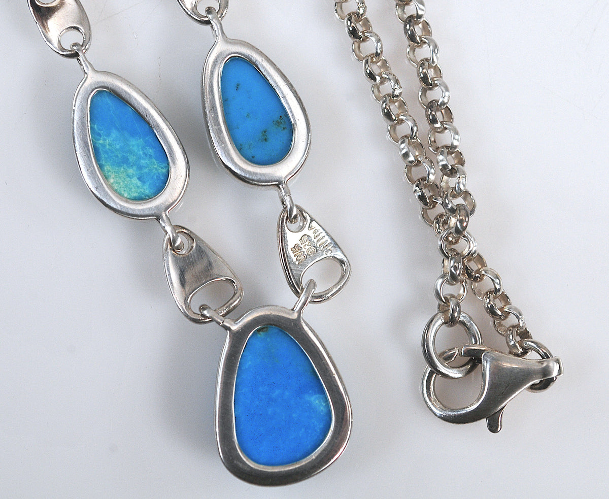 Whitney Kelly Sterling Silver Turquoise Bib Necklace