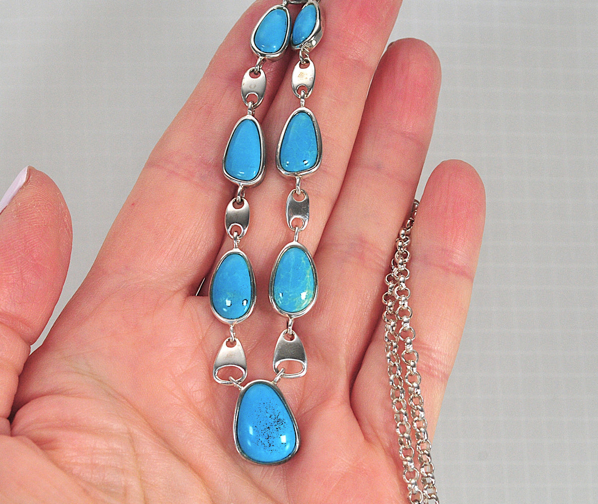 Whitney Kelly Sterling Silver Turquoise Bib Necklace
