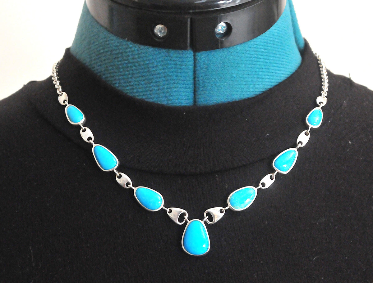 Whitney Kelly Sterling Silver Turquoise Bib Necklace