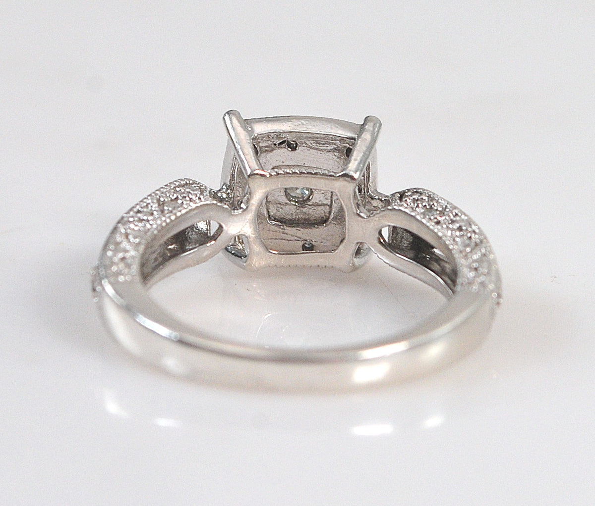 Signed Sterling Silver Diamond Ring