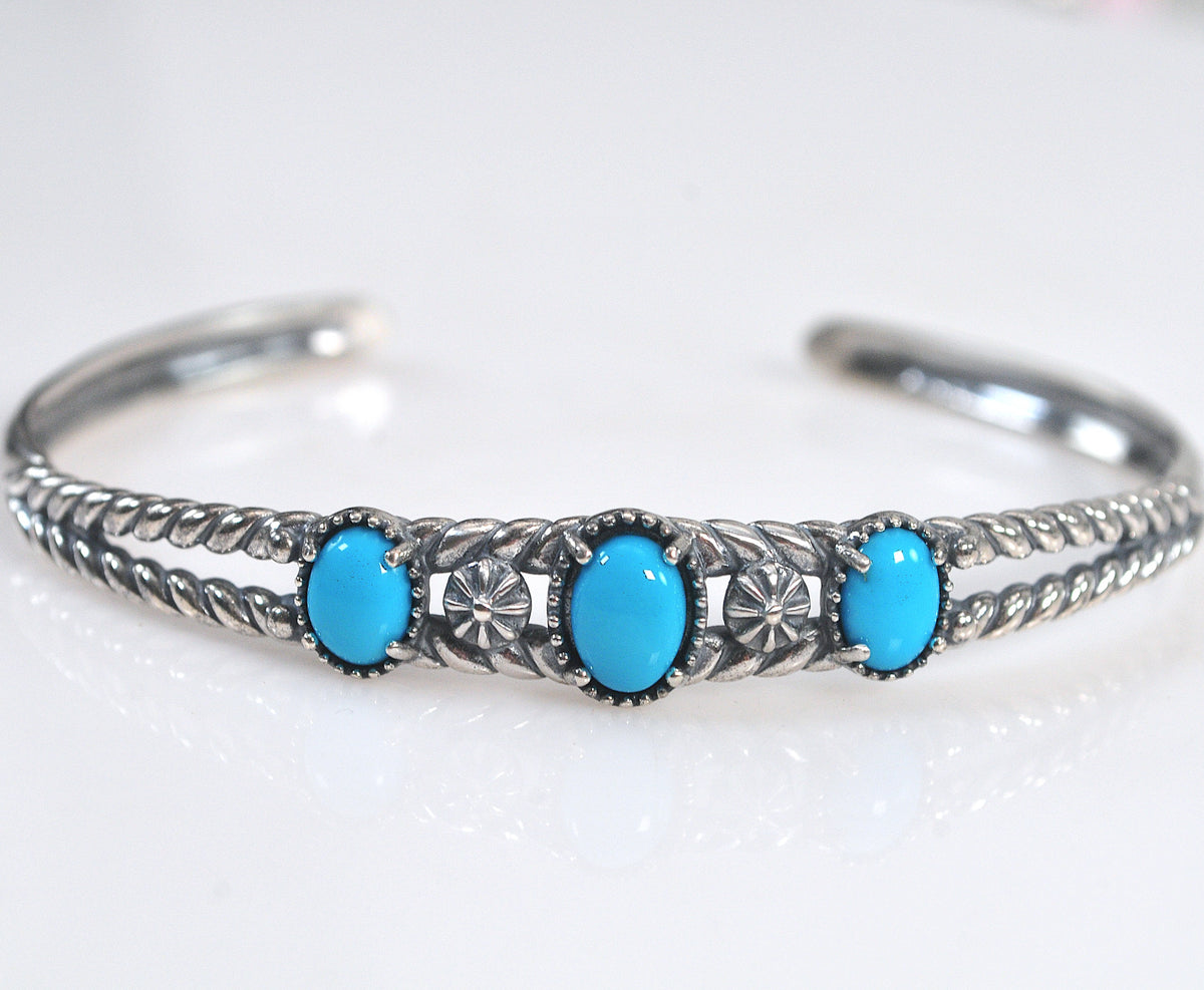 Carolyn Pollack Relios Sterling Silver Turquoise Cuff Bracelet