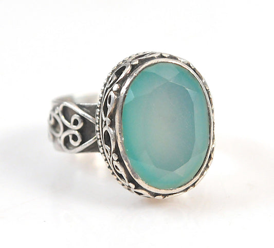Sterling Silver Chalcedony Ring