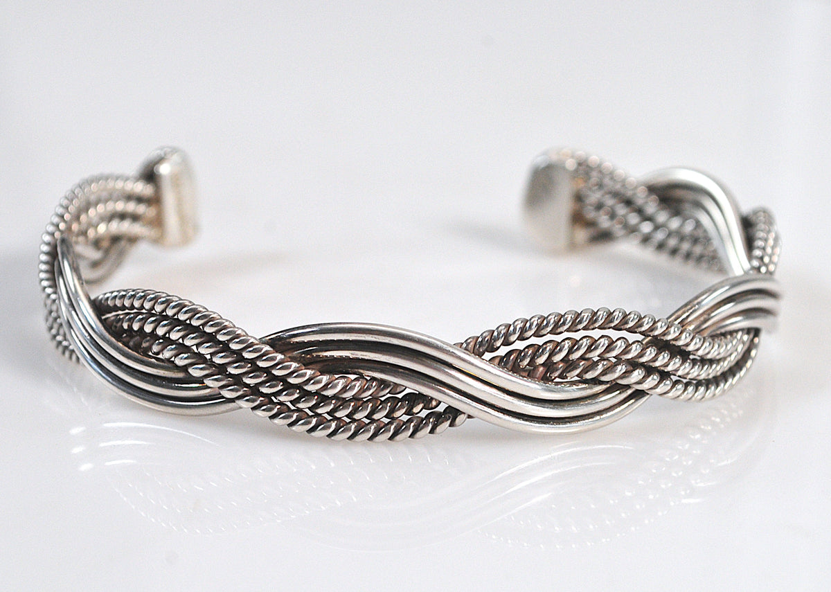 Vintage Southwestern Sterling Silver Cuff Bracelet