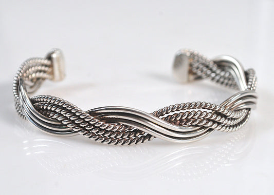 Vintage Southwestern Sterling Silver Cuff Bracelet