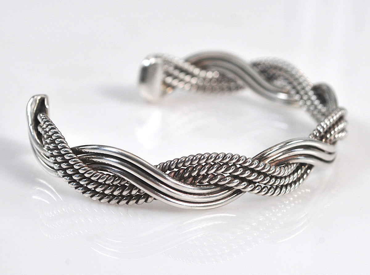 Vintage Southwestern Sterling Silver Cuff Bracelet