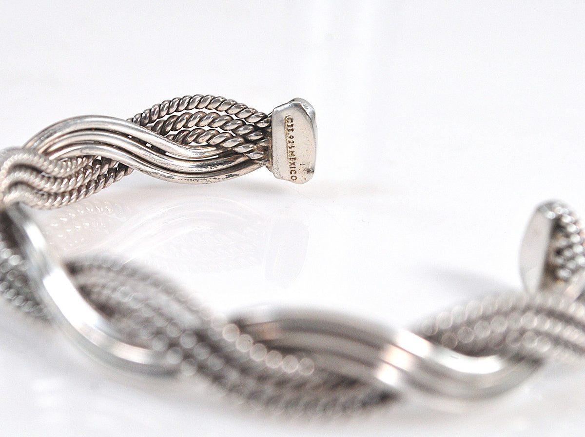 Vintage Southwestern Sterling Silver Cuff Bracelet