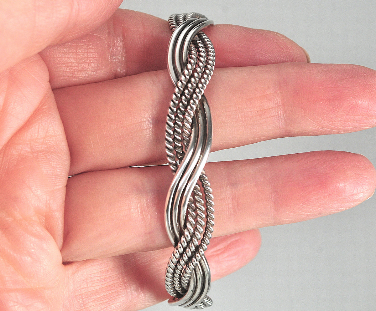 Vintage Southwestern Sterling Silver Cuff Bracelet