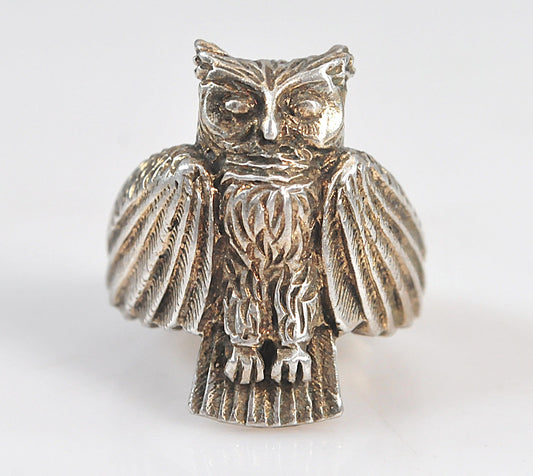 Chunky Sterling Silver Owl Ring