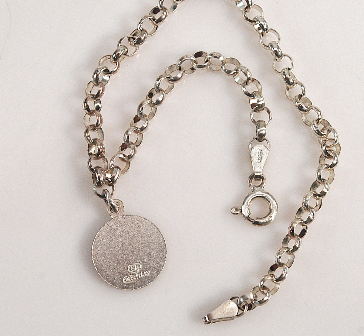 Sterling Silver Rolo Angel Charm Bracelet