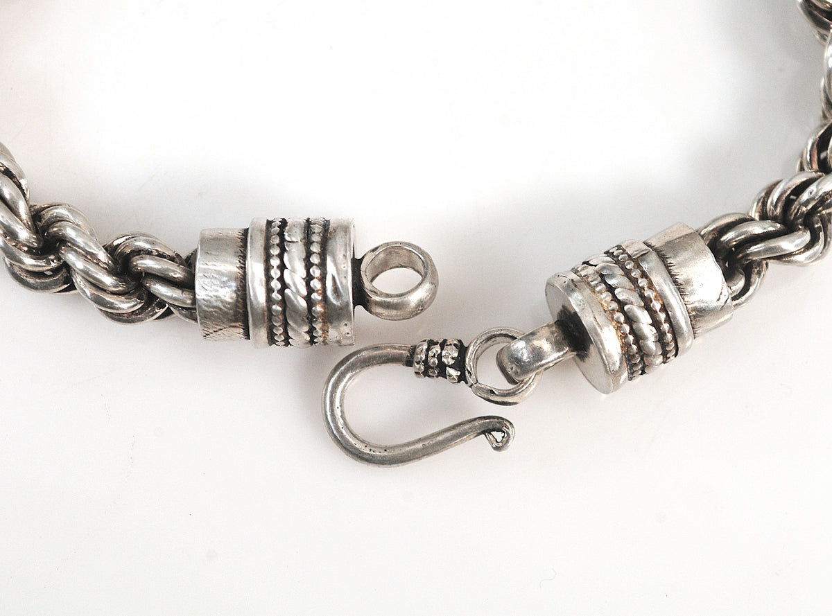 Heavy Vintage Sterling Silver Spiral Link Bracelet