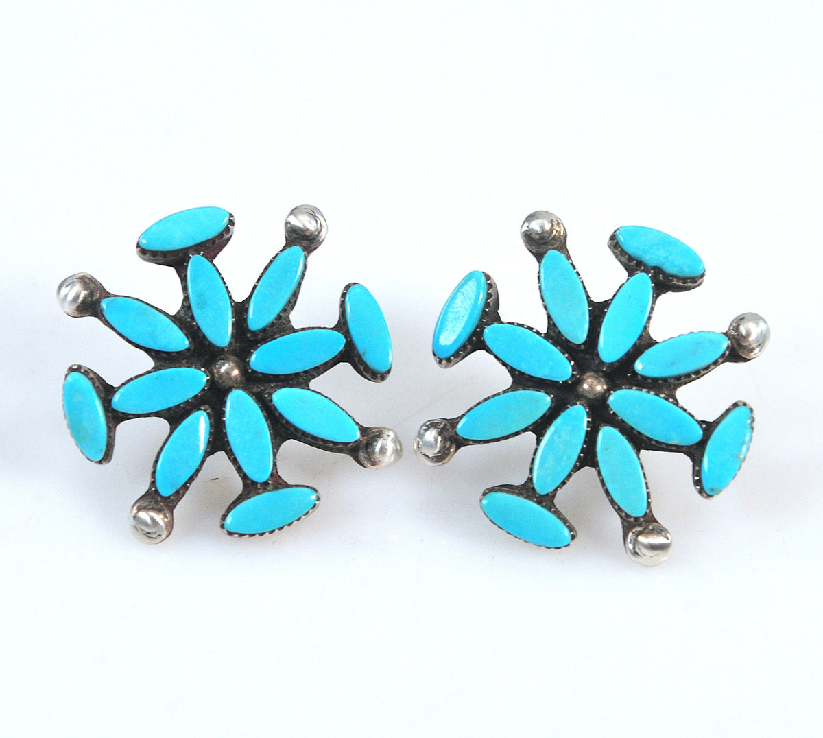 Zuni Sterling Silver Turquoise Earrings