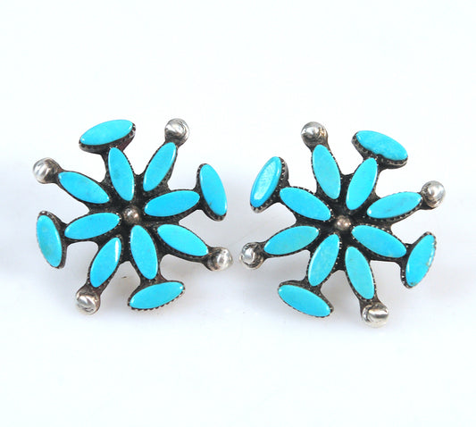 Zuni Sterling Silver Turquoise Earrings