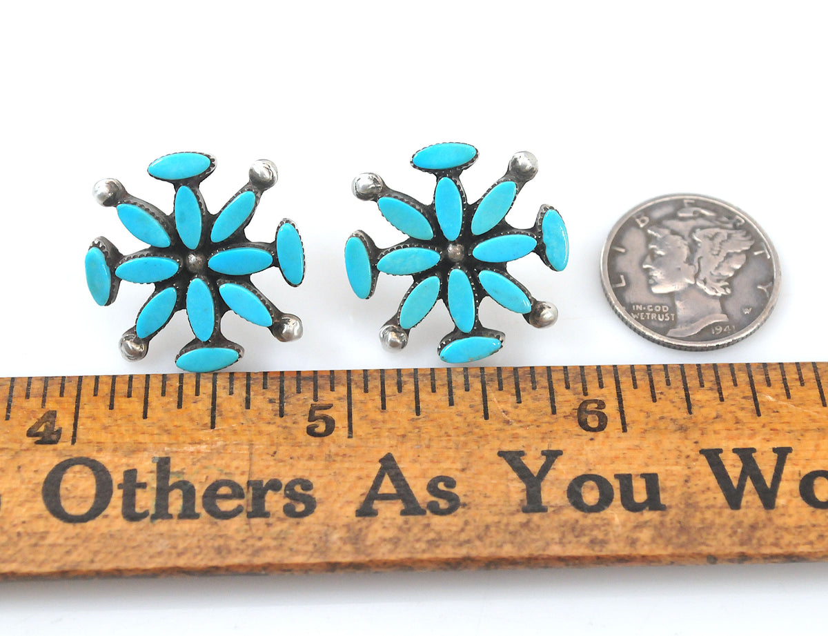 Zuni Sterling Silver Turquoise Earrings