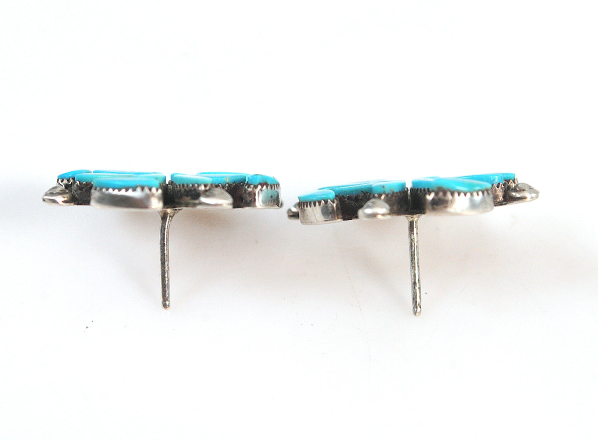 Zuni Sterling Silver Turquoise Earrings