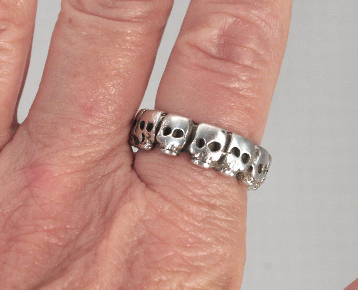 Sterling Silver Skull Band Ring