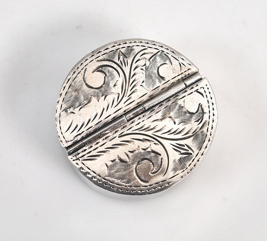 Vintage Sterling Silver Pill Box, Trinket Box