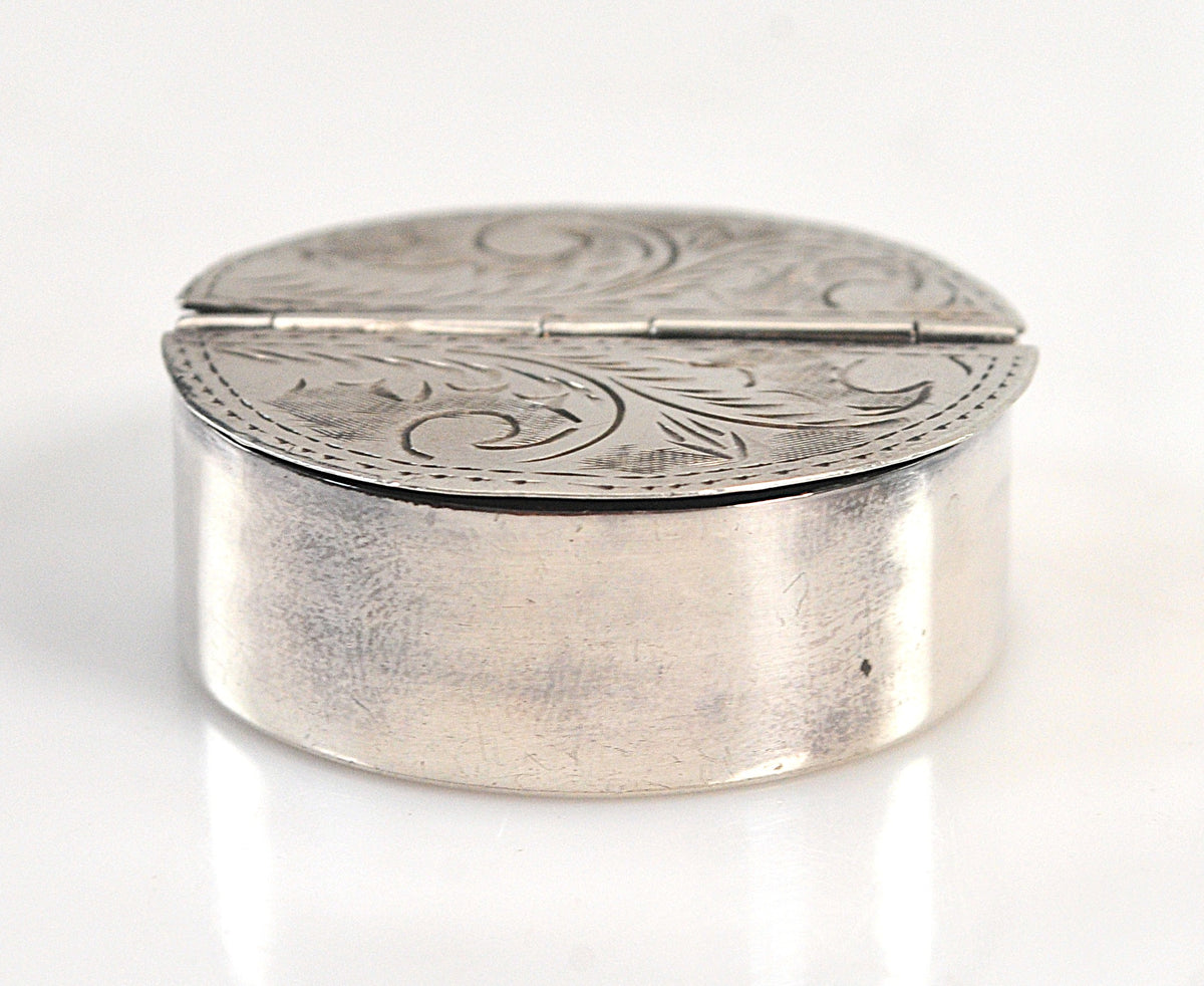 Vintage Sterling Silver Pill Box, Trinket Box