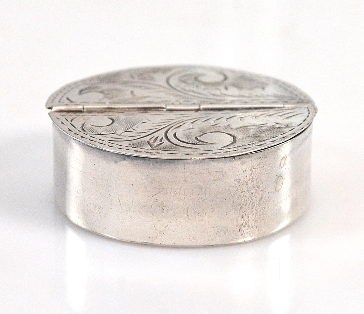 Vintage Sterling Silver Pill Box, Trinket Box