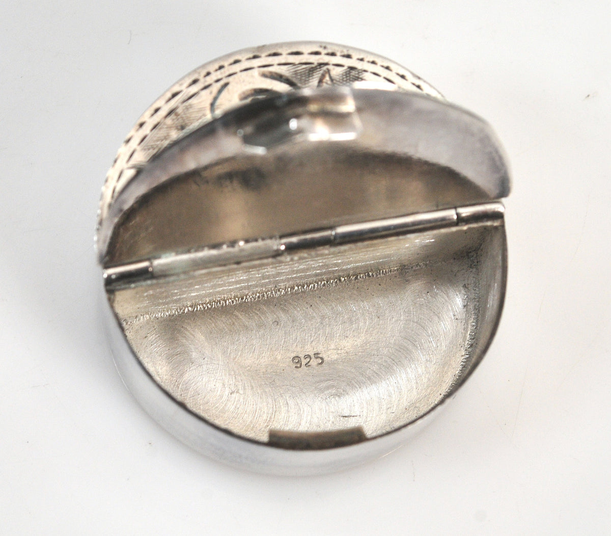 Vintage Sterling Silver Pill Box, Trinket Box