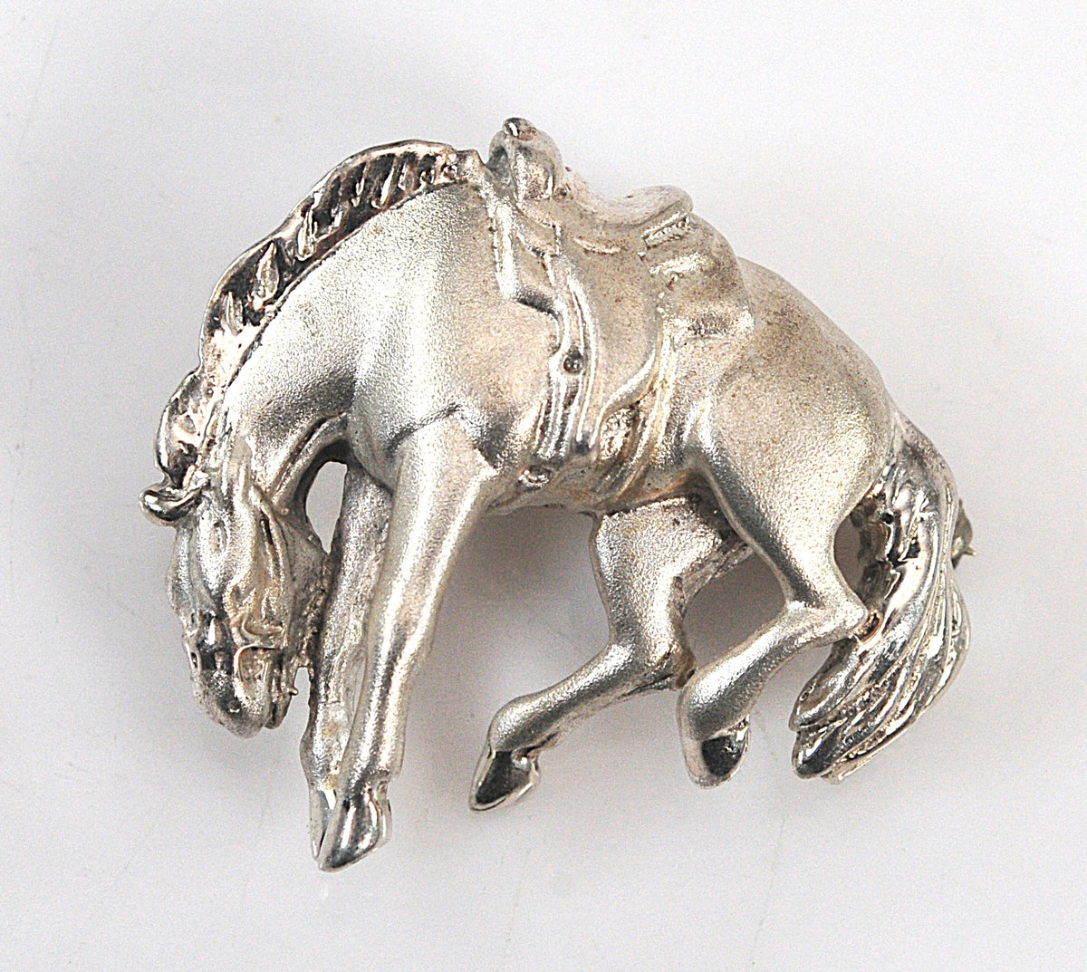 Vintage Sterling Silver Bucking Horse Brooch