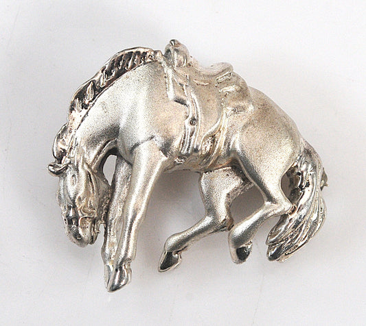 Vintage Sterling Silver Bucking Horse Brooch