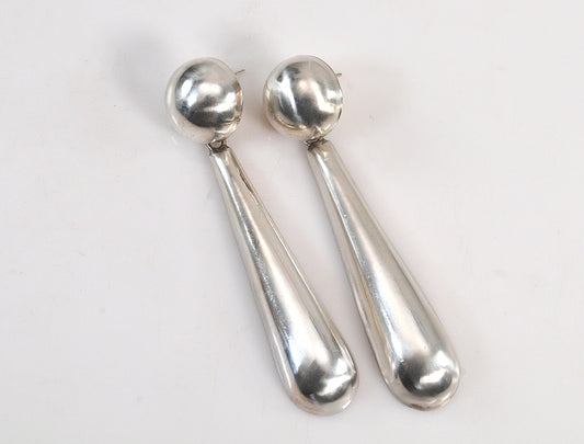 LONG Taxco Sterling Silver Statement Earrings