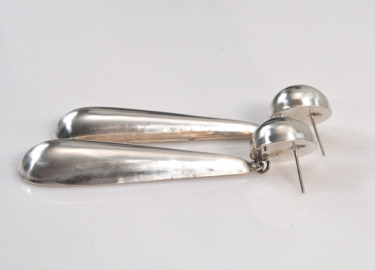 LONG Taxco Sterling Silver Statement Earrings