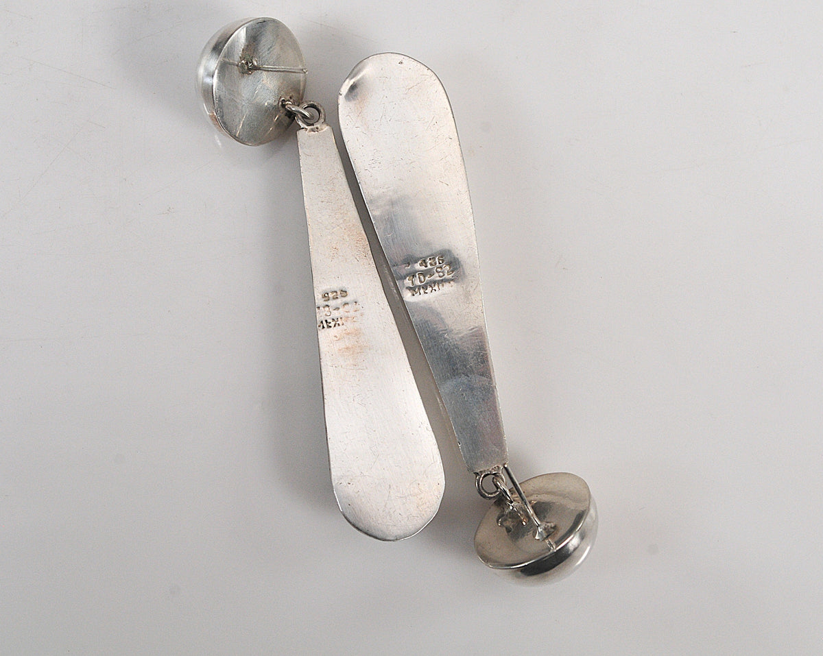 LONG Taxco Sterling Silver Statement Earrings