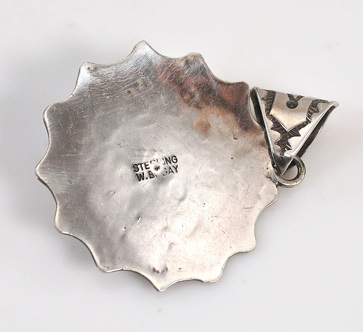 Large Navajo Sterling Silver Opal Pendant