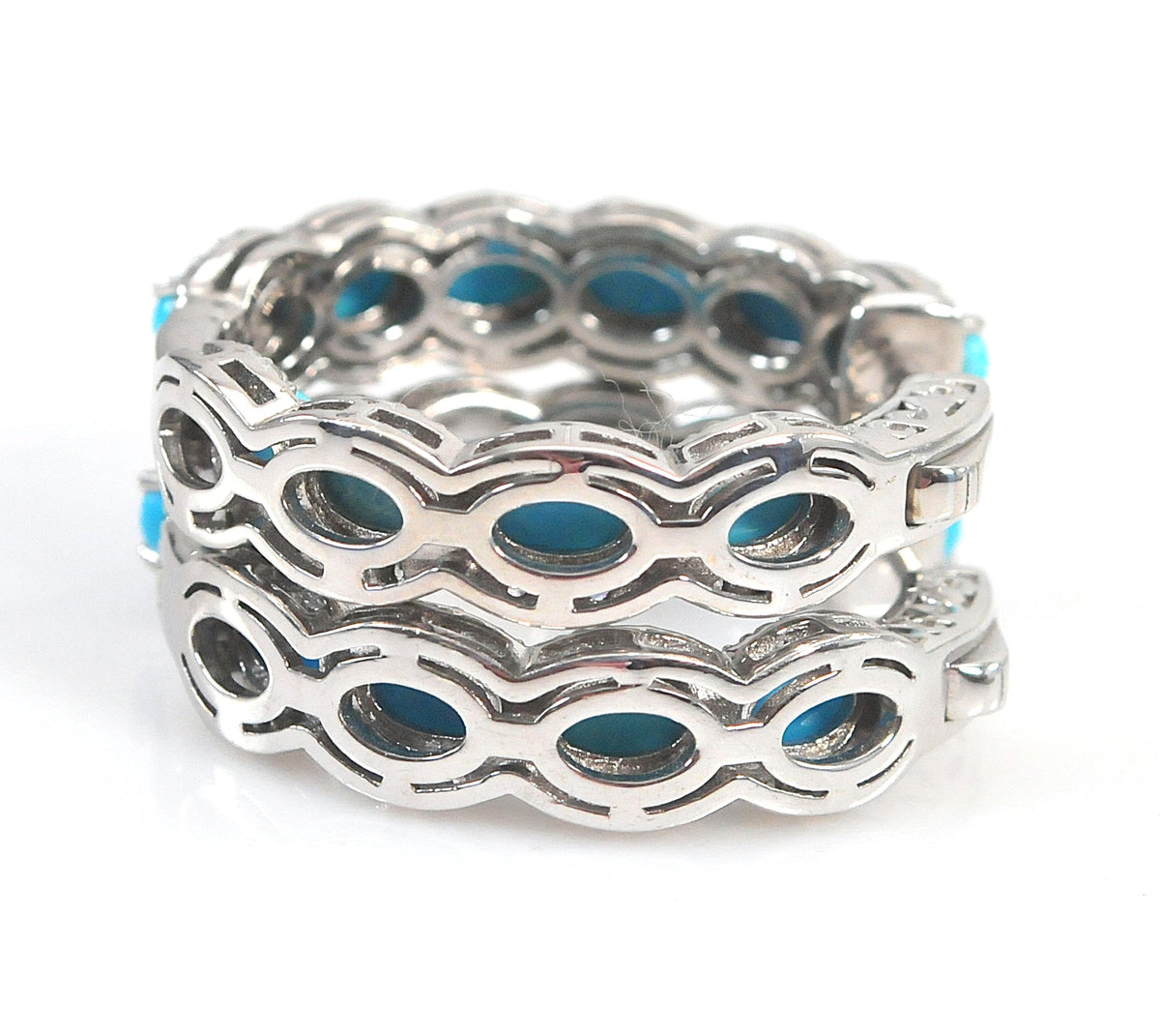 DK 925 Turquoise Inside Out Hoop Earrings