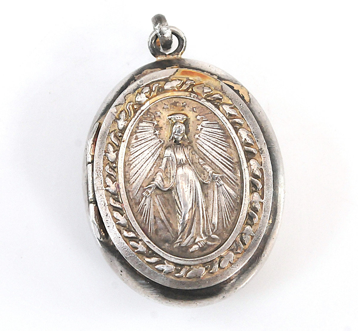 Vintage Sterling Silver Rosary Bead Holder | Religious Locket