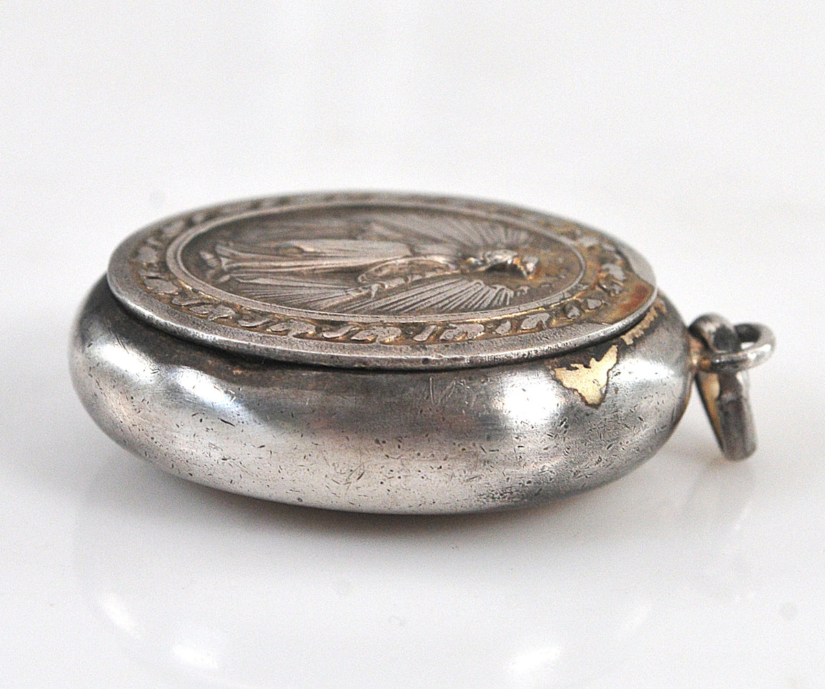 Vintage Sterling Silver Rosary Bead Holder | Religious Locket