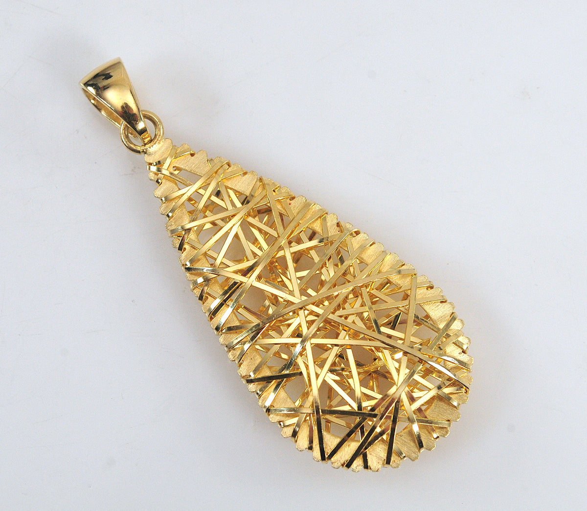 925 Italy Gold over Sterling Silver Teardrop Pendant