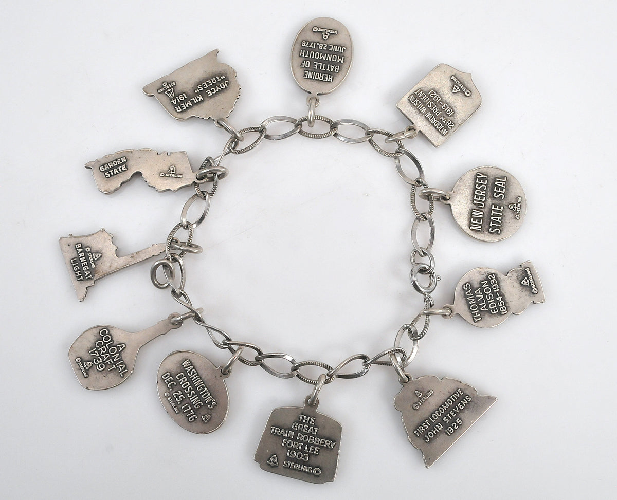 Sterling Silver Historical Charm Bracelet