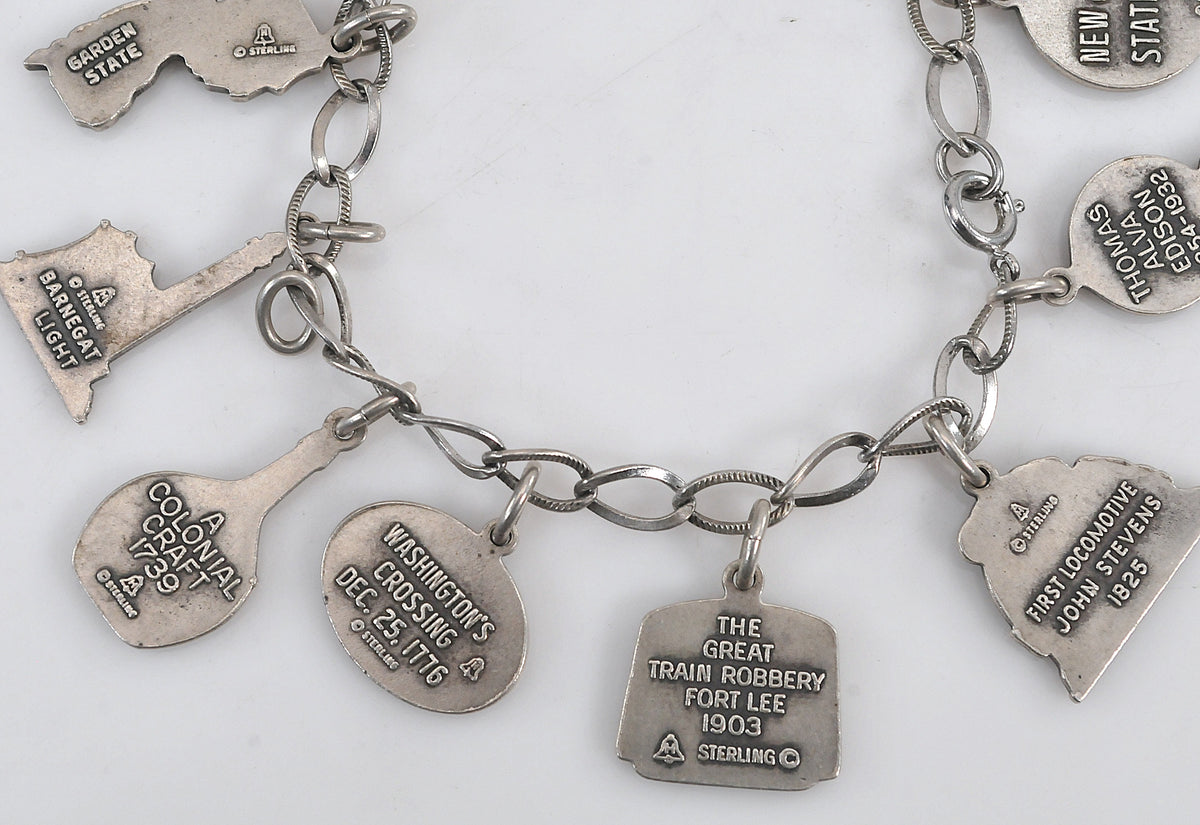 Sterling Silver Historical Charm Bracelet