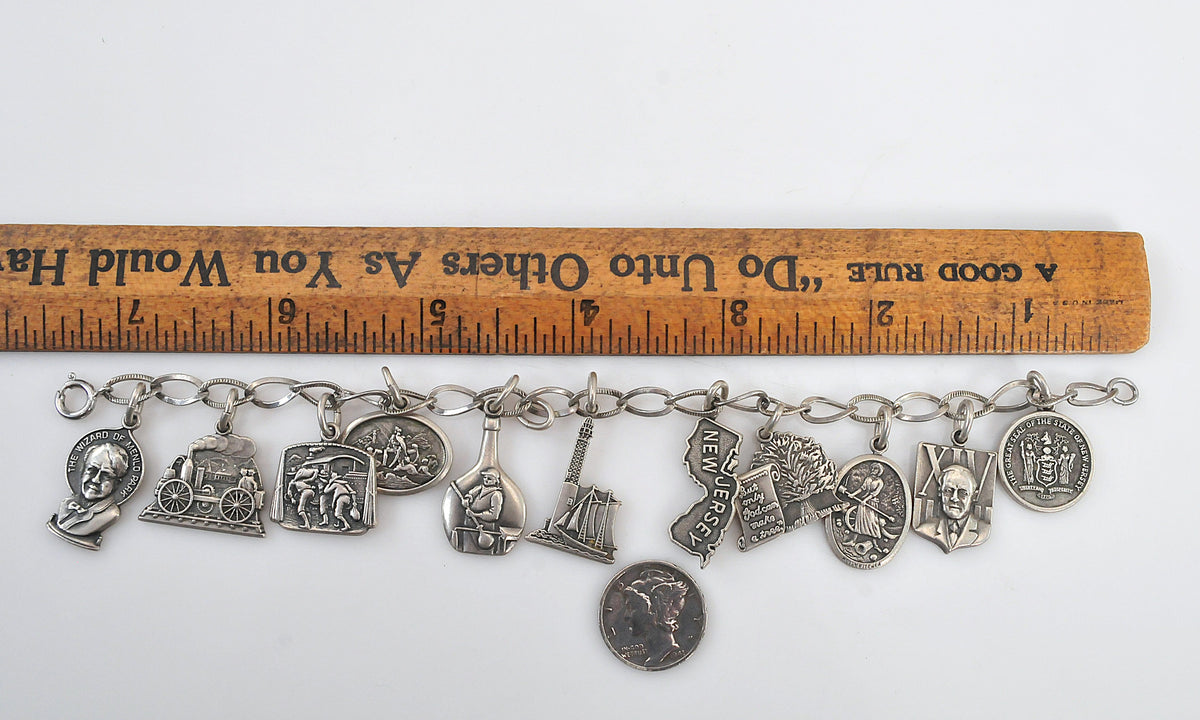 Sterling Silver Historical Charm Bracelet